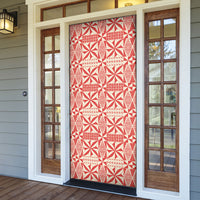 Red Ngatu Pattern Malo e Lelei Tonga Door Cover LT14 - Polynesian Pride