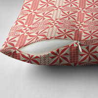 Red Ngatu Pattern Malo e Lelei Tonga Pillow Cover LT14 - Polynesian Pride