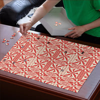 Red Ngatu Pattern Malo e Lelei Tonga Puzzle