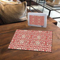 Red Ngatu Pattern Malo e Lelei Tonga Puzzle
