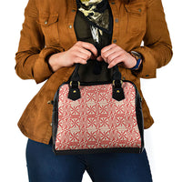 Red Ngatu Pattern Malo e Lelei Tonga Shoulder Handbag LT14 - Polynesian Pride