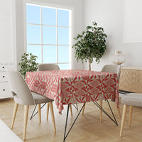 Red Ngatu Pattern Malo e Lelei Tonga Tablecloth