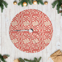 Red Ngatu Pattern Malo e Lelei Tonga Tree Skirt LT14 Casual Red - Polynesian Pride