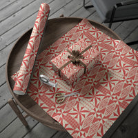 Red Ngatu Pattern Malo e Lelei Tonga Wrapping Paper LT14 - Polynesian Pride