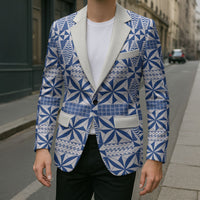 Blue Ngatu Pattern Malo e Lelei Tonga Blazer LT14 - Polynesian Pride
