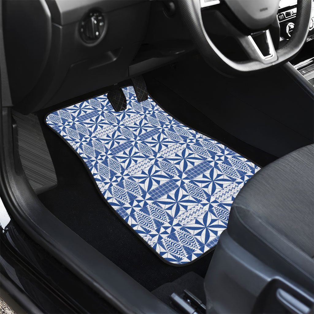 Blue Ngatu Pattern Malo e Lelei Tonga Car Mats LT14 - Polynesian Pride