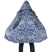 Blue Ngatu Pattern Malo e Lelei Tonga Cloak LT14 Unisex Blue - Polynesian Pride