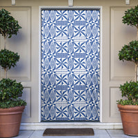 Blue Ngatu Pattern Malo e Lelei Tonga Door Cover LT14 Blue - Polynesian Pride
