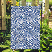 Blue Ngatu Pattern Malo e Lelei Tonga Garden Flag LT14 Garden Flag Blue - Polynesian Pride
