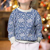 Blue Ngatu Pattern Malo e Lelei Tonga Kid Ugly Christmas Sweater LT14 - Polynesian Pride