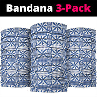 Blue Ngatu Pattern Malo e Lelei Tonga Neck Gaiter LT14 package One Size: 25*50cm Blue - Polynesian Pride