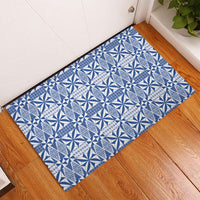 Blue Ngatu Pattern Malo e Lelei Tonga Rubber Doormat LT14 - Polynesian Pride