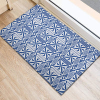 Blue Ngatu Pattern Malo e Lelei Tonga Rubber Doormat LT14 - Polynesian Pride