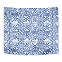 Blue Ngatu Pattern Malo e Lelei Tonga Tapestry LT14 - Polynesian Pride