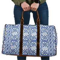 Blue Ngatu Pattern Malo e Lelei Tonga Travel Bag LT14 Blue - Polynesian Pride