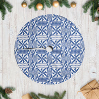 Blue Ngatu Pattern Malo e Lelei Tonga Tree Skirt LT14 Casual Blue - Polynesian Pride