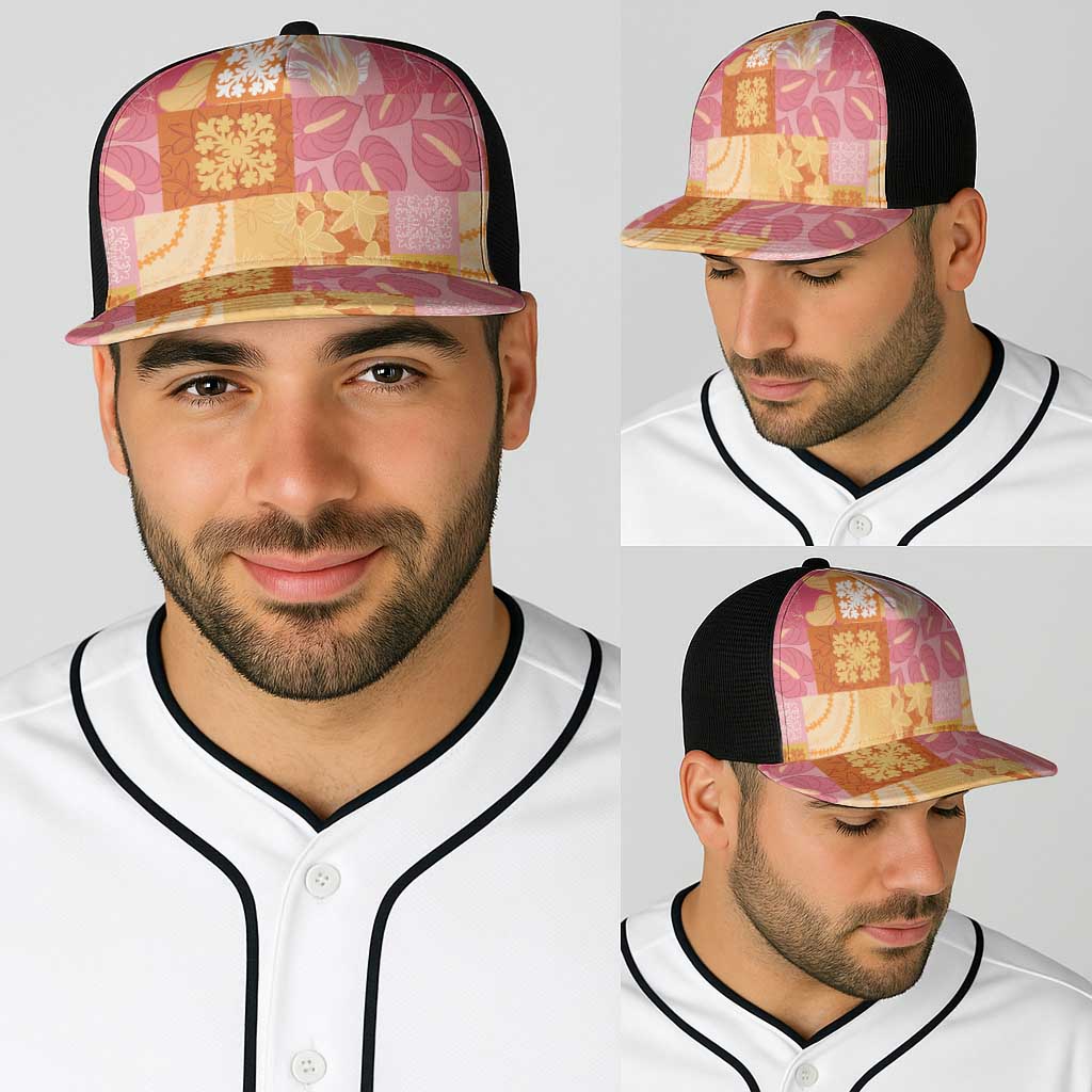 Aloha Hawaii Quilt Floral Patchwork Style Baseball Net Cap LT14 - Polynesian Pride