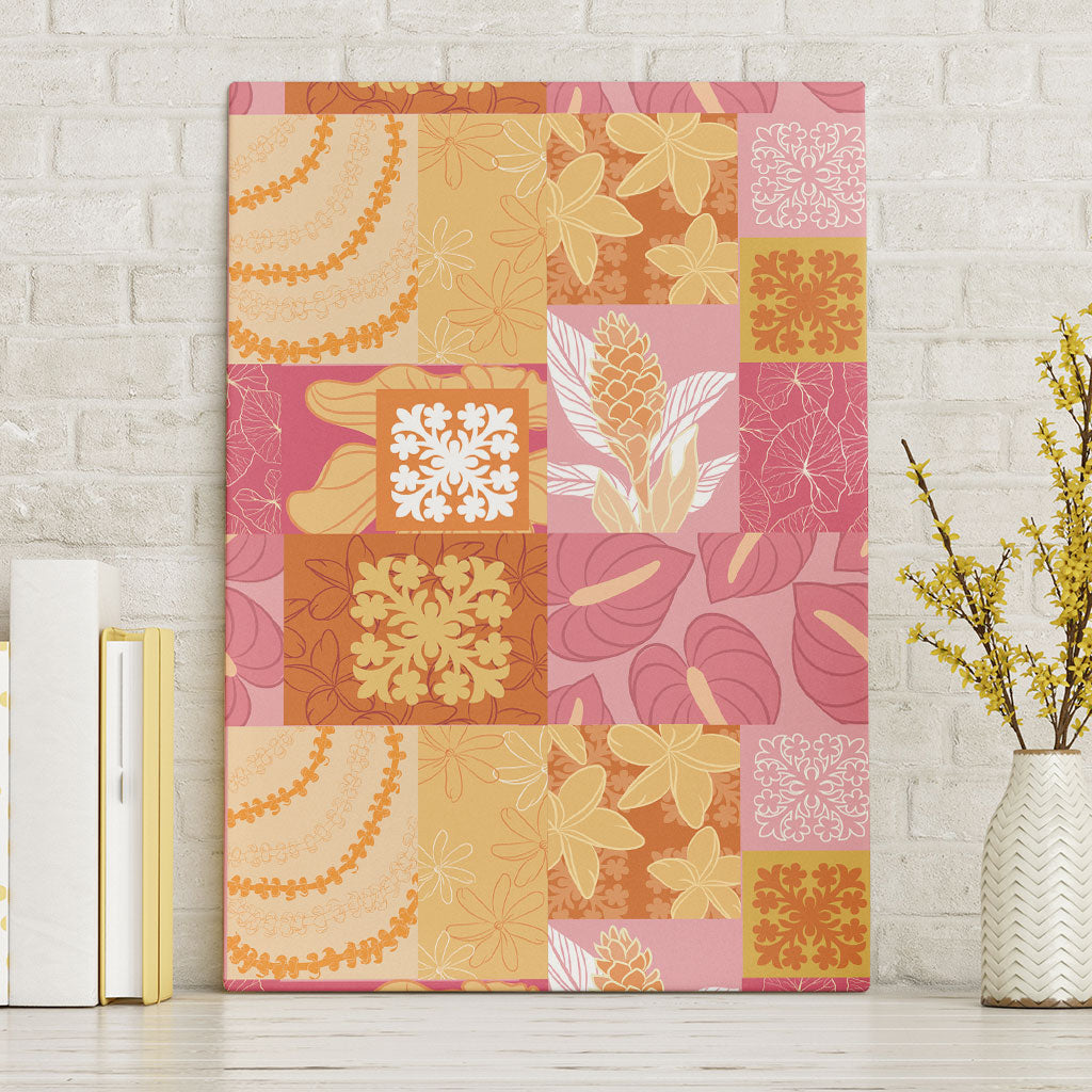Aloha Hawaii Quilt Floral Patchwork Style Canvas Wall Art LT14 Without Frame Multicolor - Polynesian Pride