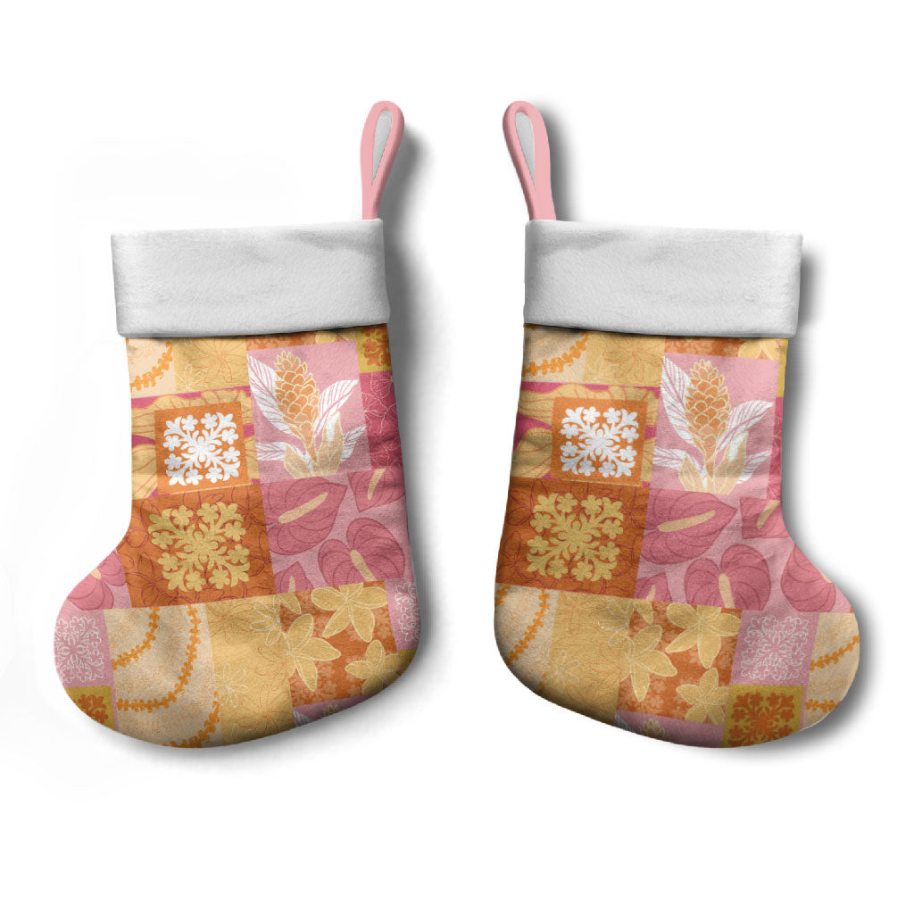 Aloha Hawaii Quilt Floral Patchwork Style Christmas Stocking LT14 - Polynesian Pride