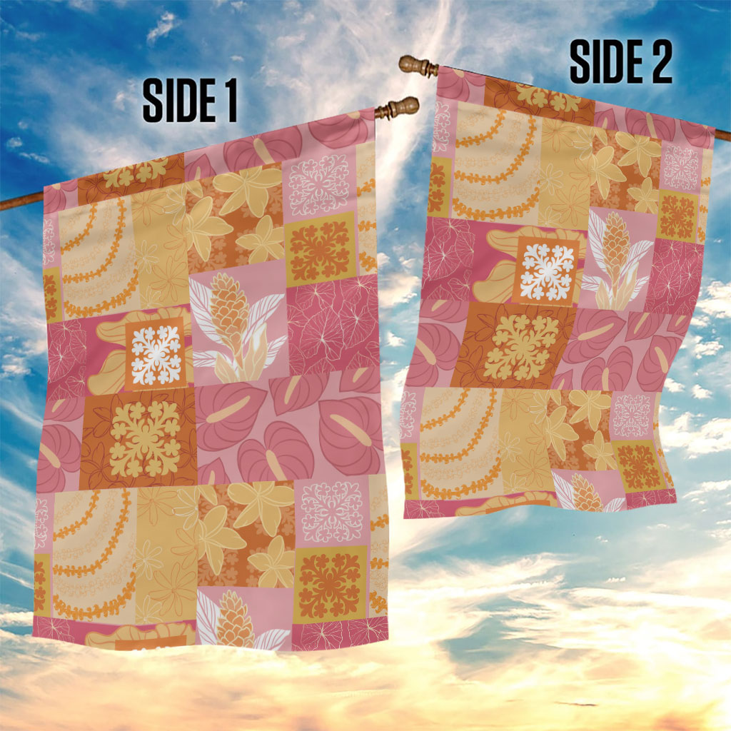 Aloha Hawaii Quilt Floral Patchwork Style Garden Flag LT14 - Polynesian Pride
