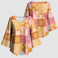 Aloha Hawaii Quilt Floral Patchwork Style Kimono Sleeve Blouse LT14 - Polynesian Pride