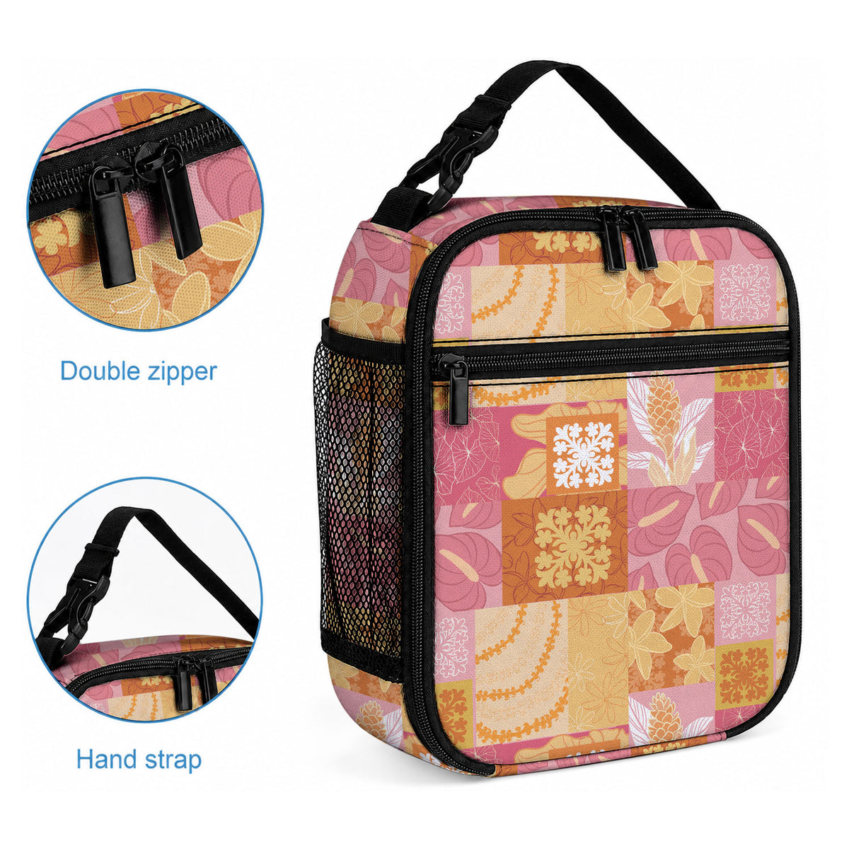 Aloha Hawaii Quilt Floral Patchwork Style Lunch Bag LT14 - Polynesian Pride