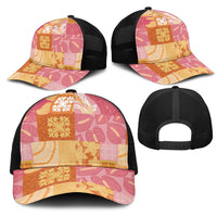Aloha Hawaii Quilt Floral Patchwork Style Mesh Trucker Cap LT14 - Polynesian Pride