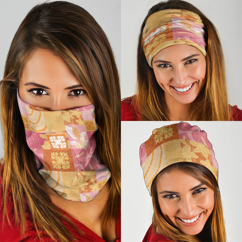 Aloha Hawaii Quilt Floral Patchwork Style Neck Gaiter LT14 - Polynesian Pride