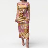 Aloha Hawaii Quilt Floral Patchwork Style Puletasi LT14 Long Dress Multicolor - Polynesian Pride