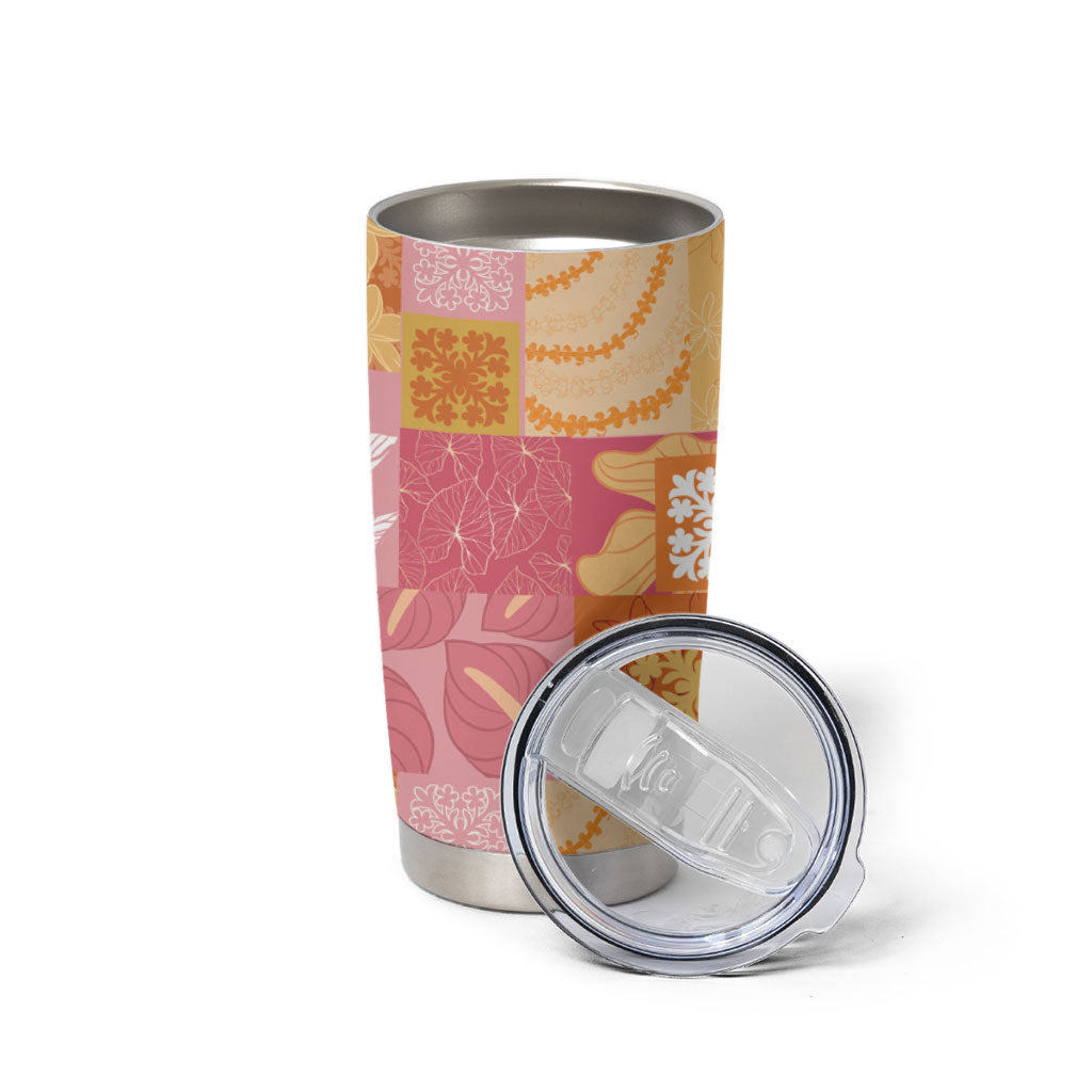 Aloha Hawaii Quilt Floral Patchwork Style Tumbler Cup LT14 - Polynesian Pride