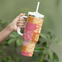 Aloha Hawaii Quilt Floral Patchwork Style Tumbler With Handle LT14 - Polynesian Pride