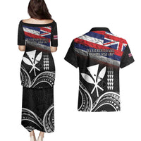 Hawaii Independence Day Couples Matching Puletasi and Hawaiian Shirt La Kuokoa - Happy 28th November