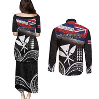 Hawaii Independence Day Couples Matching Puletasi and Long Sleeve Button Shirt La Kuokoa - Happy 28th November