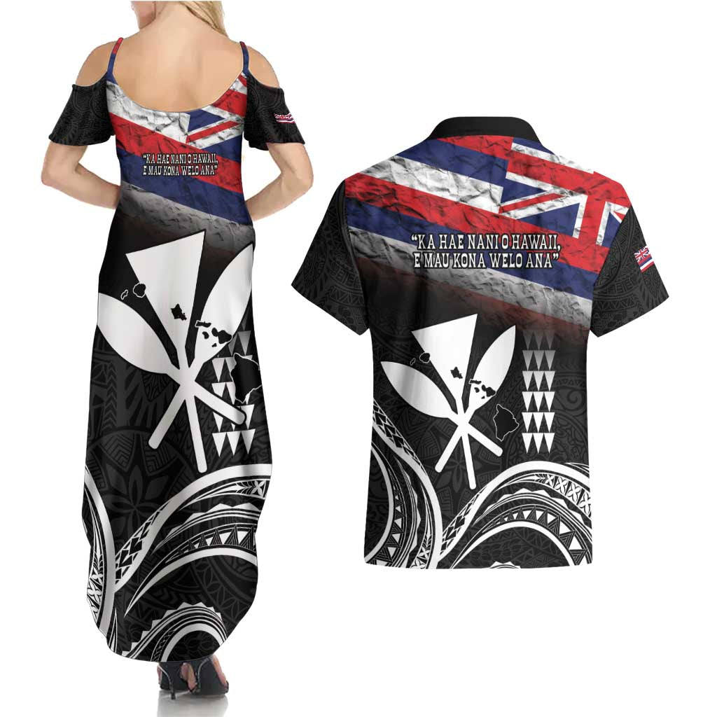 Hawaii Independence Day Couples Matching Summer Maxi Dress and Hawaiian Shirt La Kuokoa - Happy 28th November