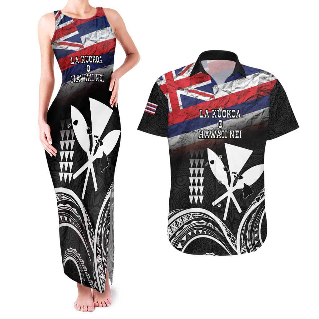 Hawaii Independence Day Couples Matching Tank Maxi Dress and Hawaiian Shirt La Kuokoa - Happy 28th November