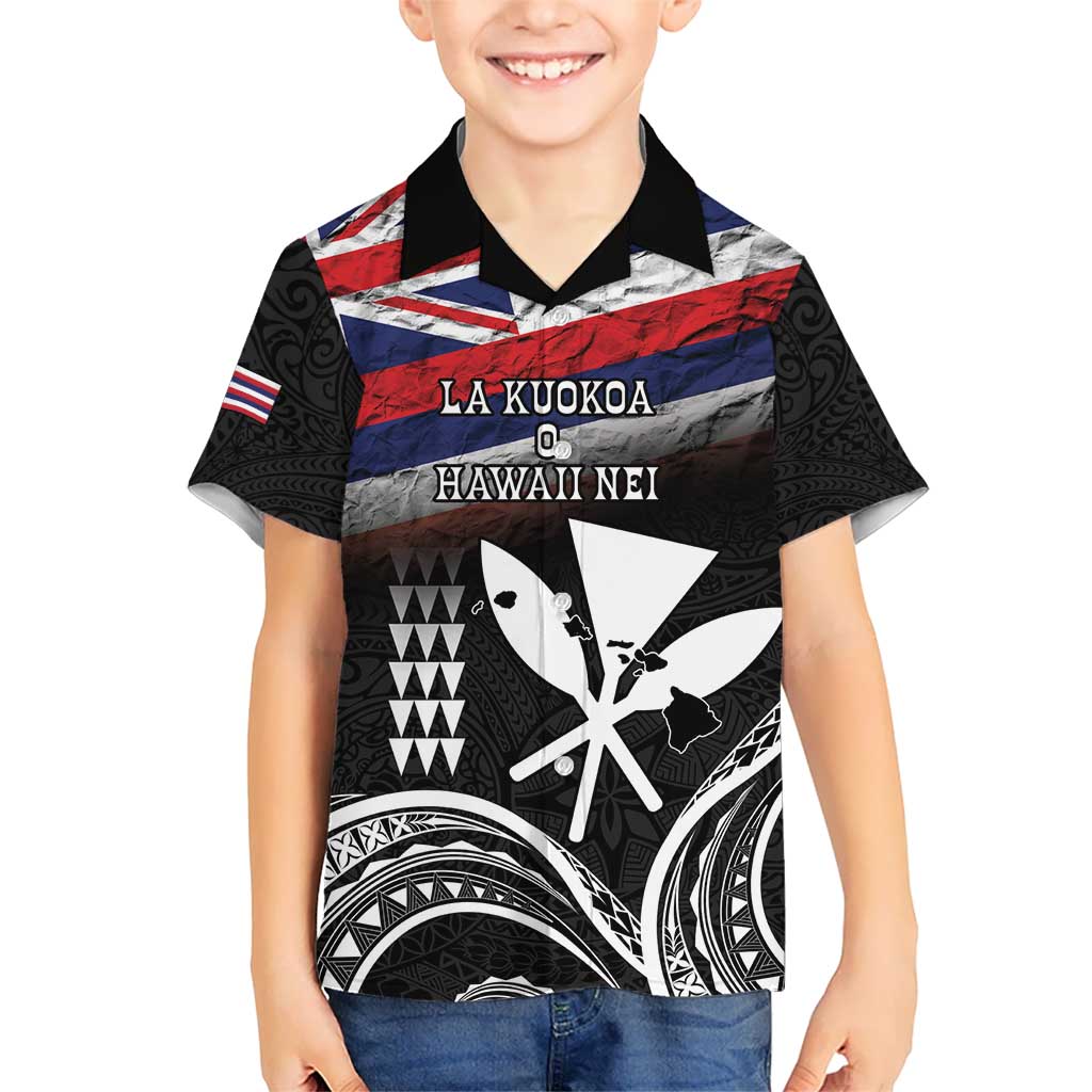 Hawaii Independence Day Kid Hawaiian Shirt La Kuokoa - Happy 28th November LT14 Kid Black - Polynesian Pride