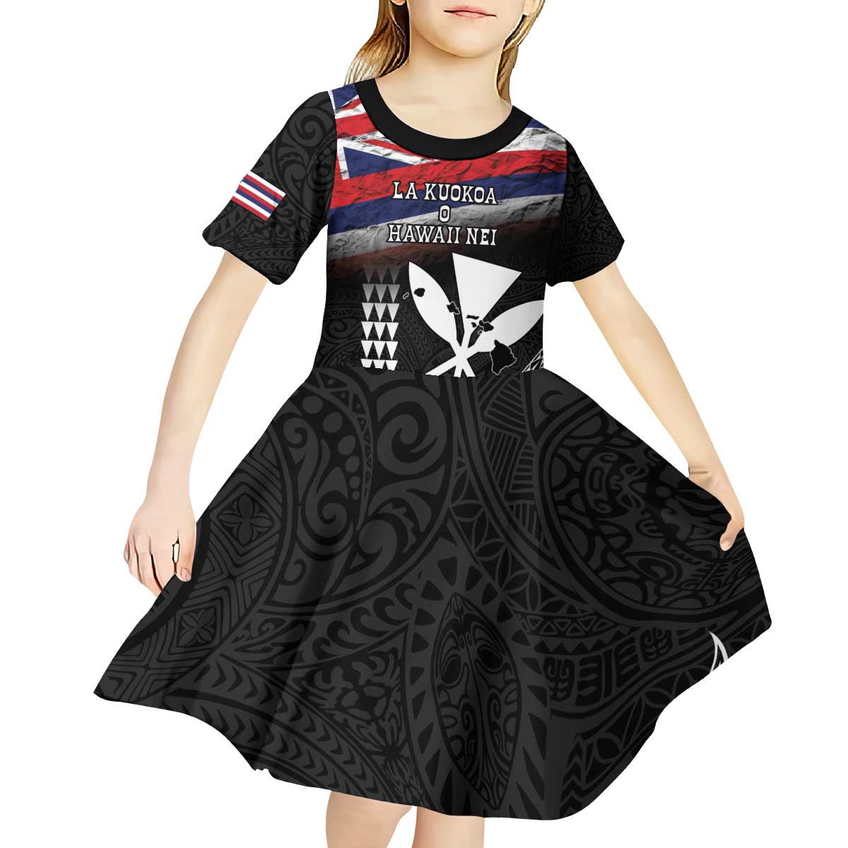 Hawaii Independence Day Kid Short Sleeve Dress La Kuokoa - Happy 28th November