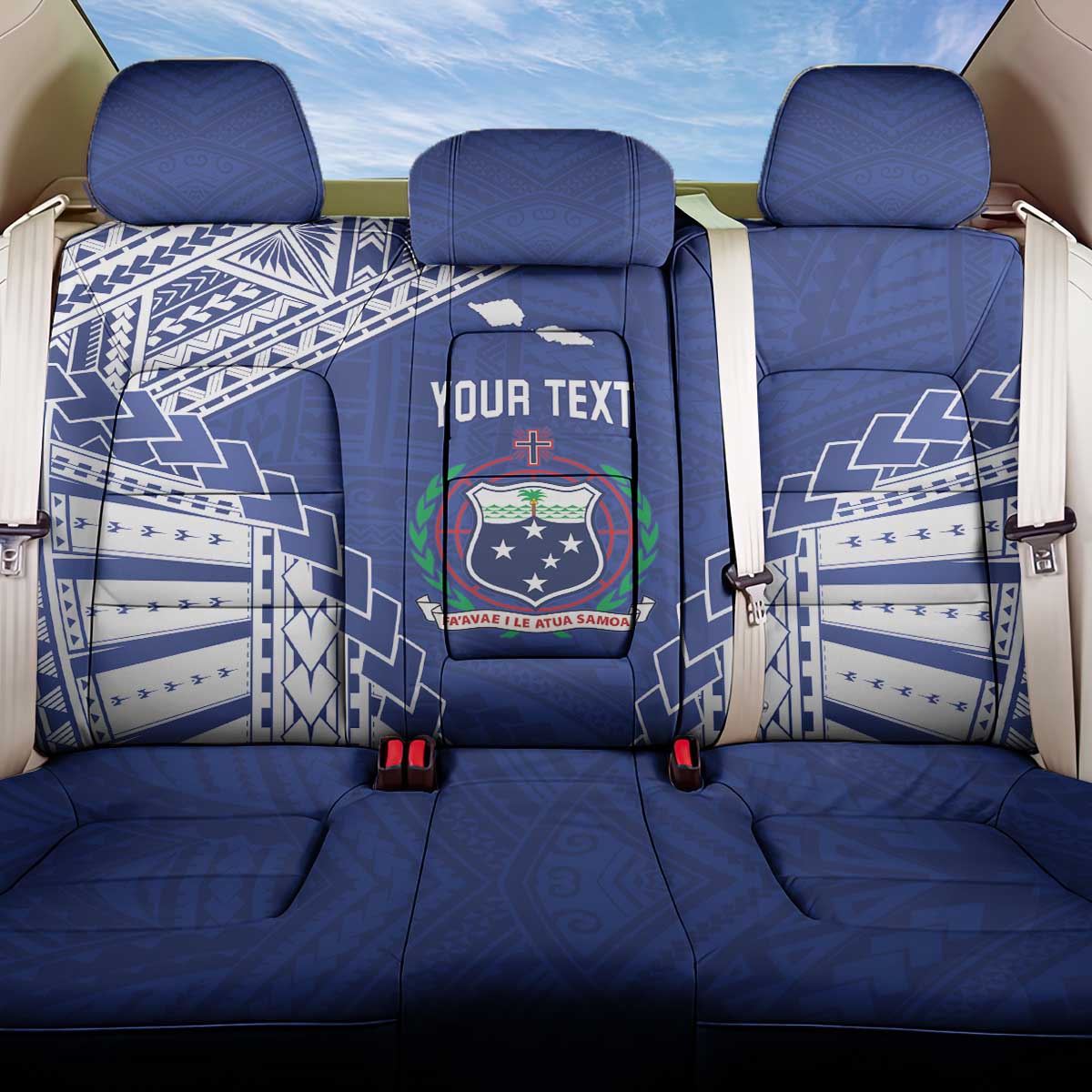 Toa Samoa Rugby Custom Back Car Seat Cover Go Champions Pacific Samoan Pattern - Polynesian Pride
