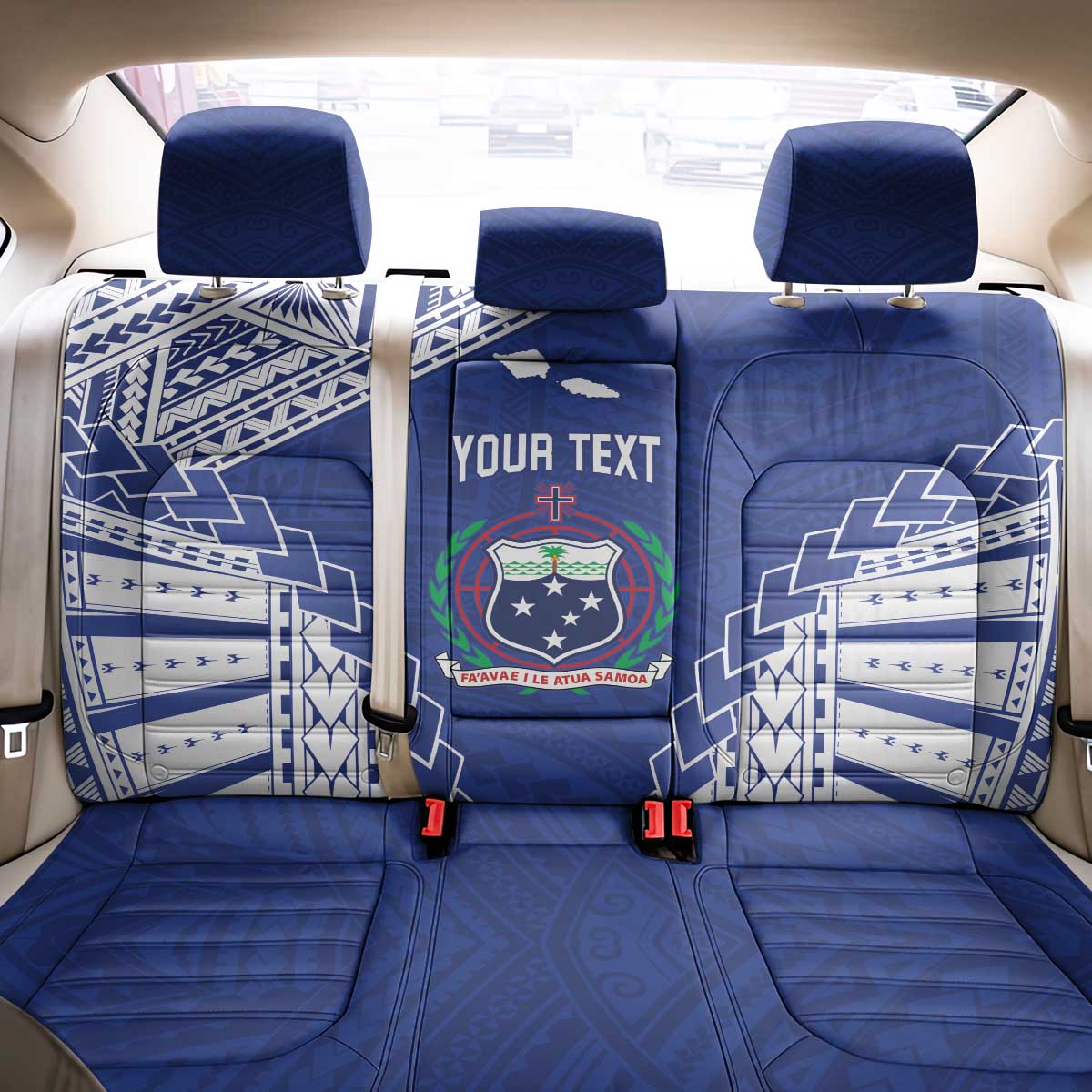 Toa Samoa Rugby Custom Back Car Seat Cover Go Champions Pacific Samoan Pattern - Polynesian Pride