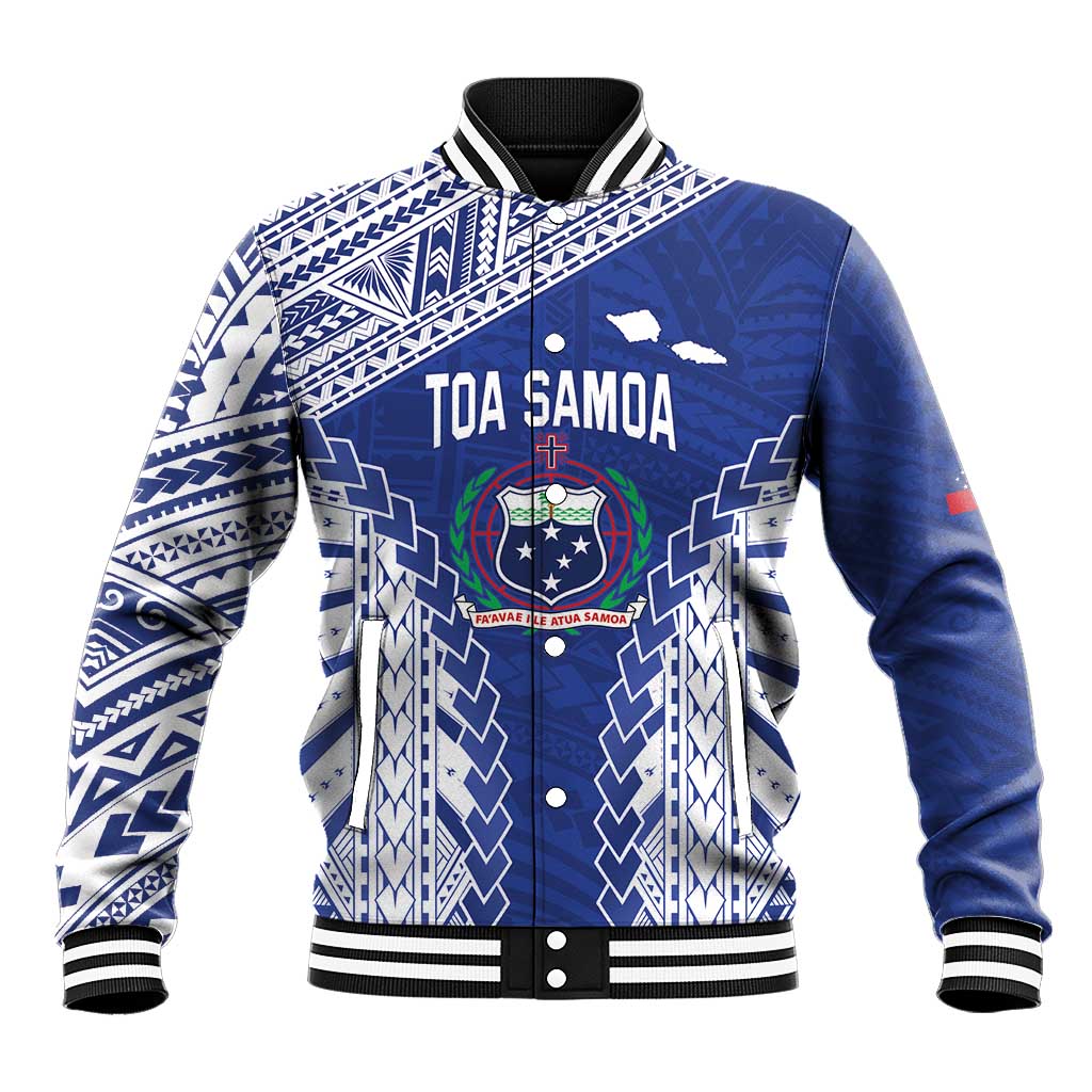 Toa Samoa Rugby Custom Baseball Jacket Go Champions Pacific Samoan Pattern - Polynesian Pride