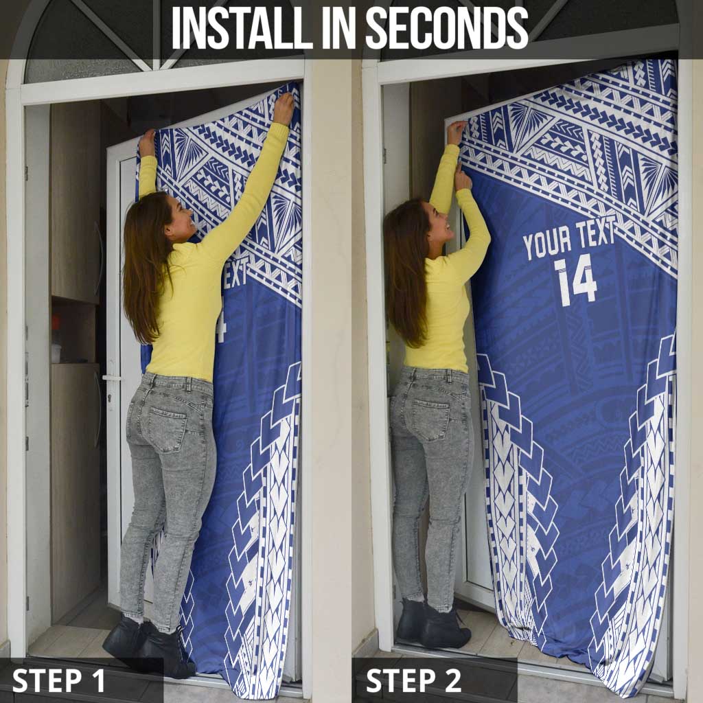 Toa Samoa Rugby Custom Door Cover Go Champions Pacific Samoan Pattern - Polynesian Pride