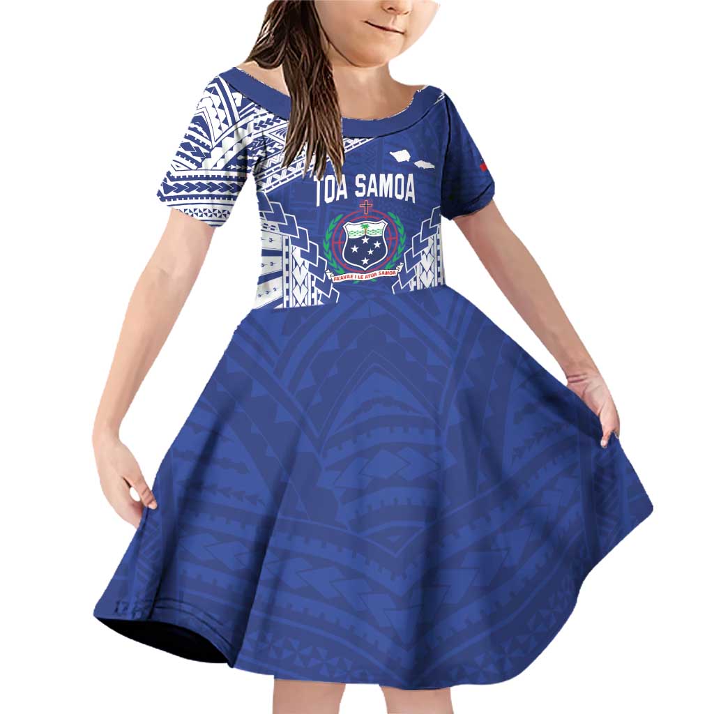 Toa Samoa Rugby Custom Family Matching Off Shoulder Short Dress and Hawaiian Shirt Go Champions Pacific Samoan Pattern - Polynesian Pride
