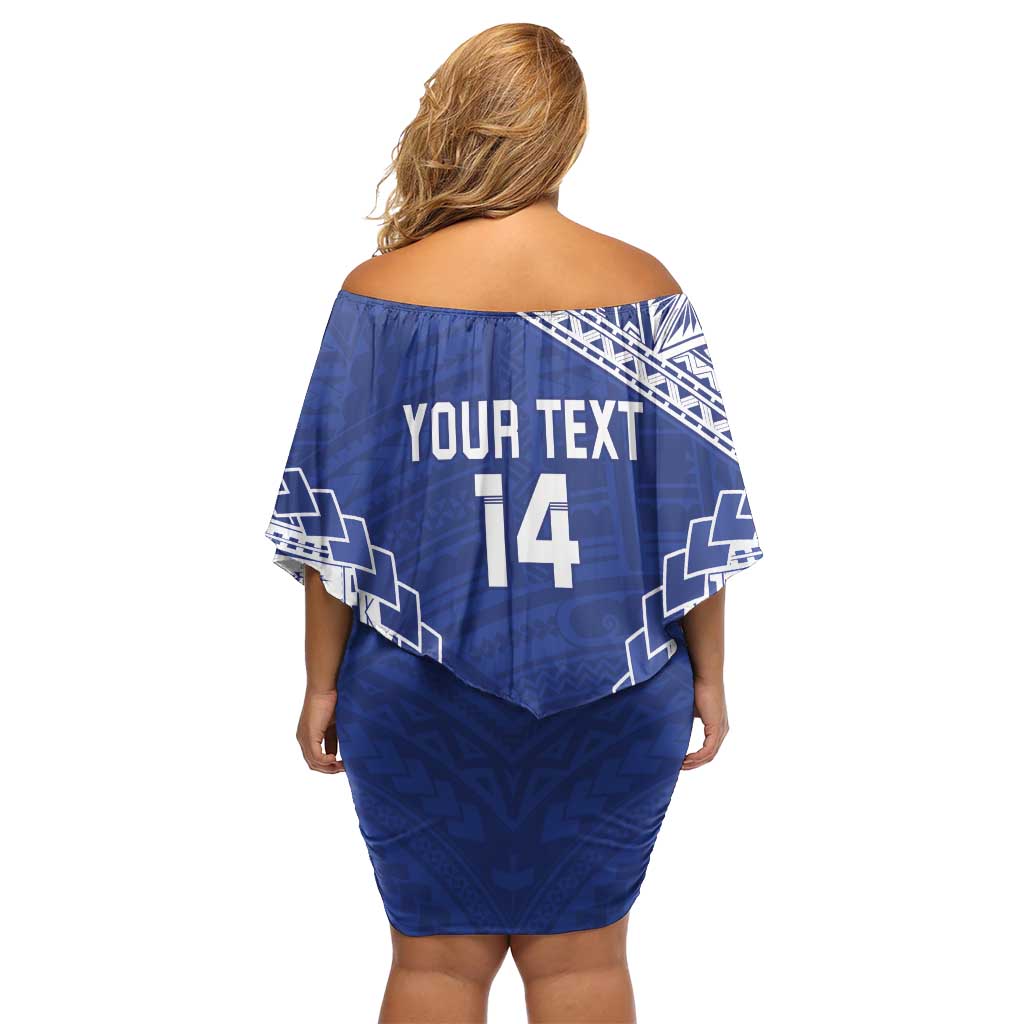 Toa Samoa Rugby Custom Family Matching Off Shoulder Short Dress and Hawaiian Shirt Go Champions Pacific Samoan Pattern - Polynesian Pride