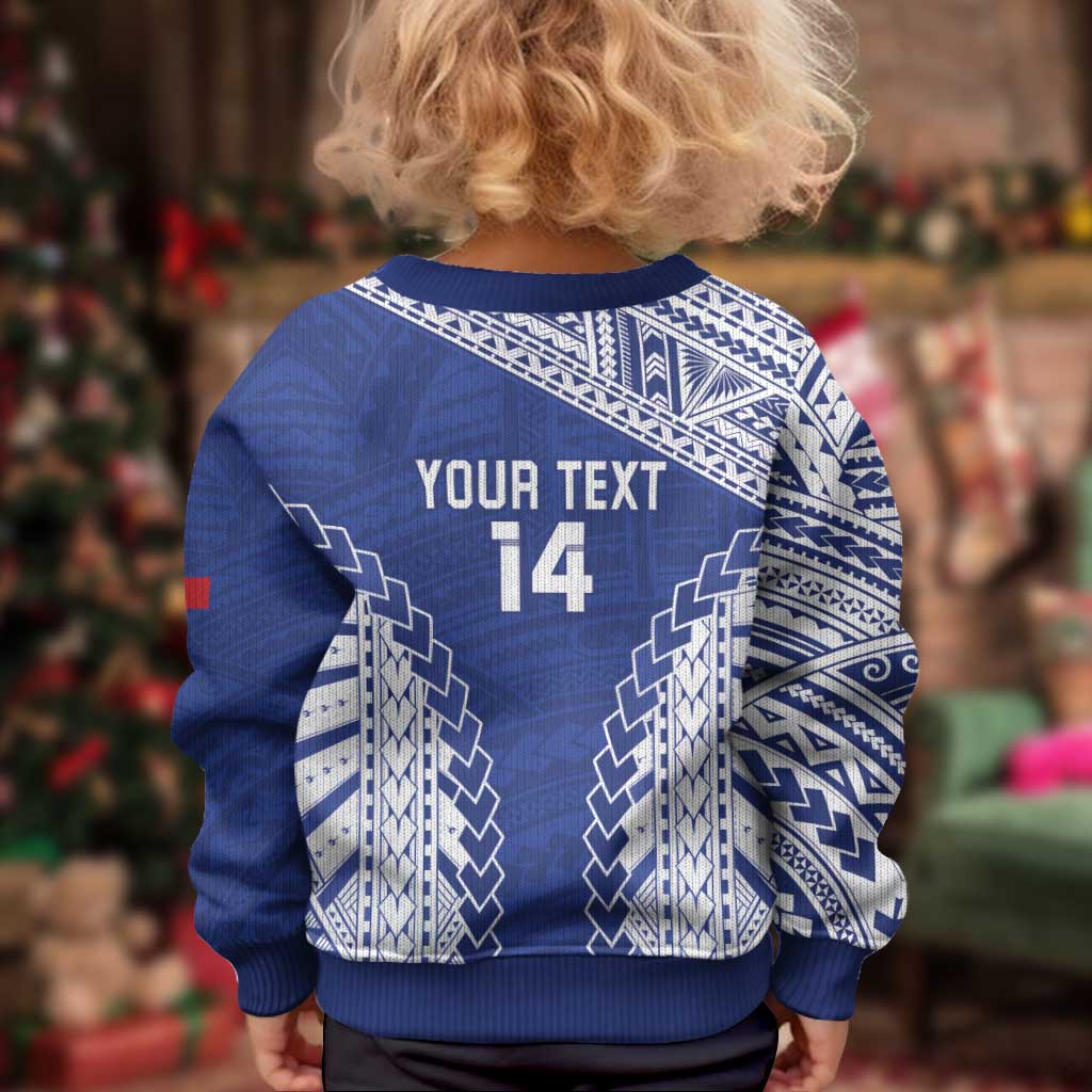 Toa Samoa Rugby Custom Kid Ugly Christmas Sweater Go Champions Pacific Samoan Pattern - Polynesian Pride