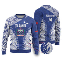Toa Samoa Rugby Custom Ugly Christmas Sweater Go Champions Pacific Samoan Pattern - Polynesian Pride