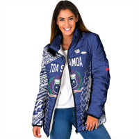 Toa Samoa Rugby Custom Padded Jacket Go Champions Pacific Samoan Pattern - Polynesian Pride