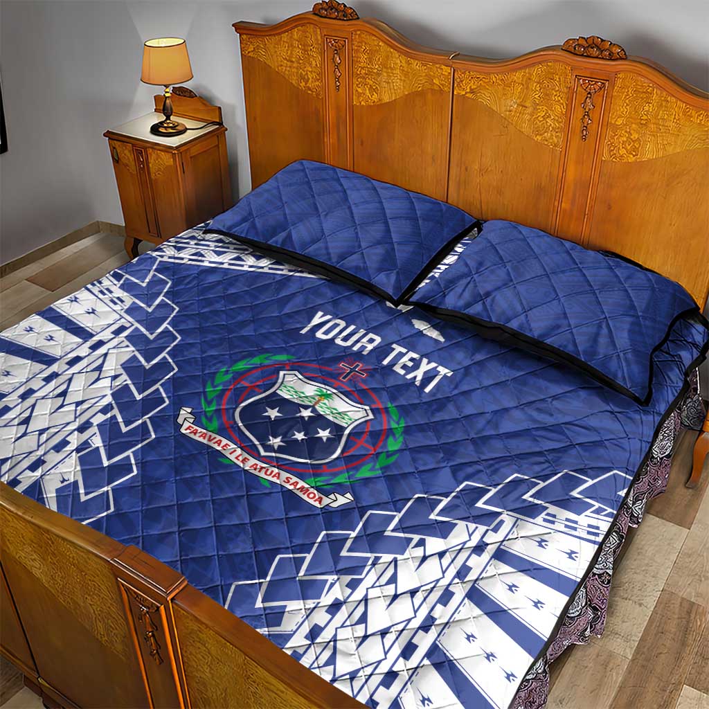 Toa Samoa Rugby Custom Quilt Bed Set Go Champions Pacific Samoan Pattern - Polynesian Pride