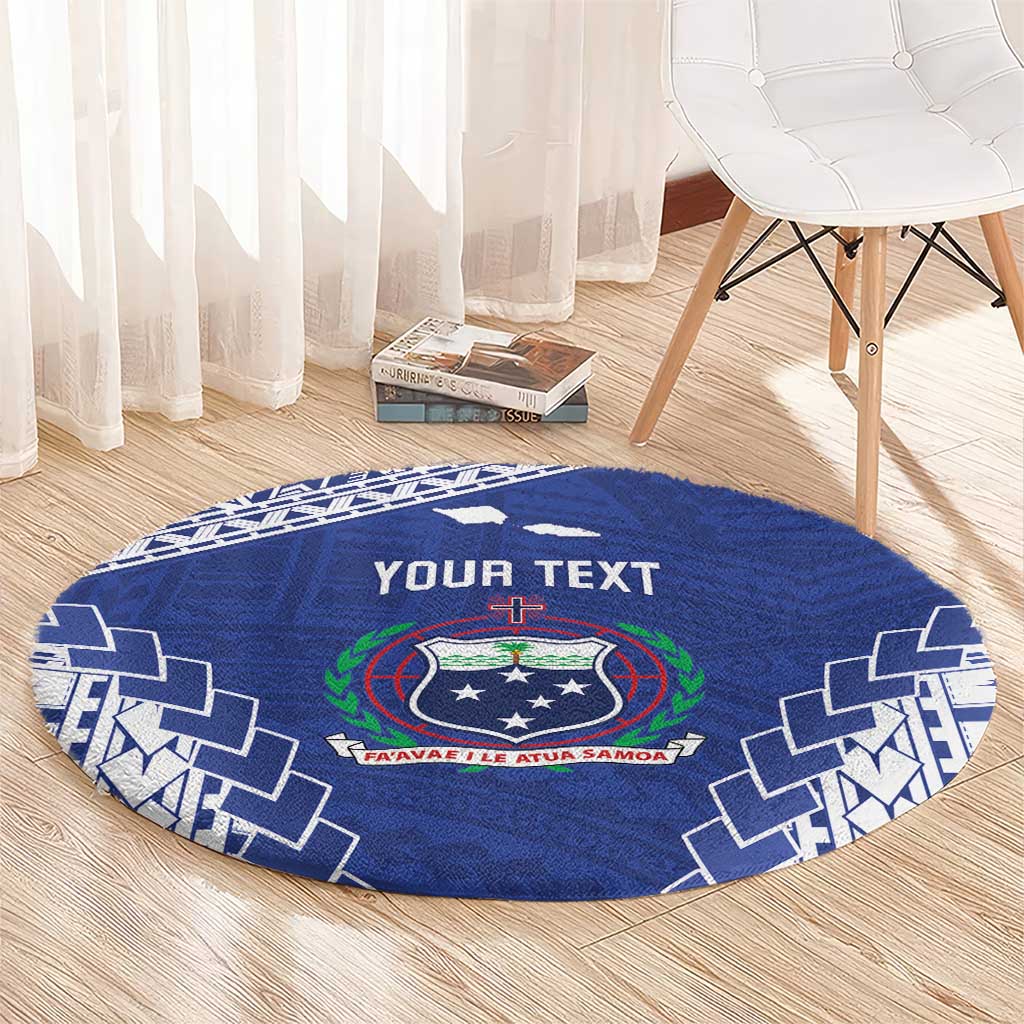 Toa Samoa Rugby Custom Round Carpet Go Champions Pacific Samoan Pattern - Polynesian Pride