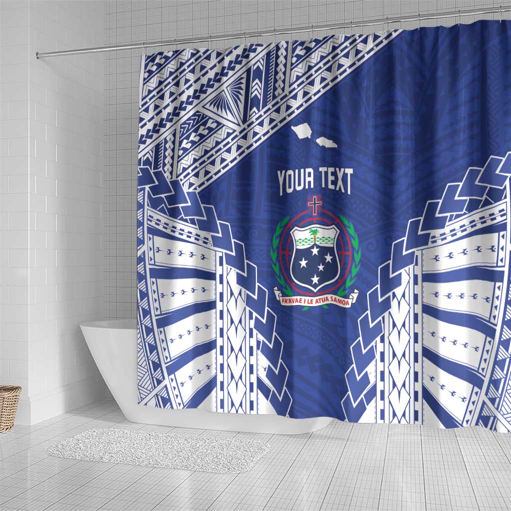 Toa Samoa Rugby Custom Shower Curtain Go Champions Pacific Samoan Pattern - Polynesian Pride