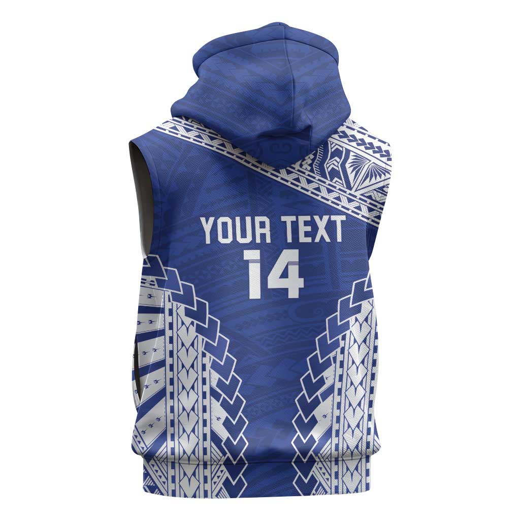 Toa Samoa Rugby Custom Sleeveless Zip Hoodie Go Champions Pacific Samoan Pattern - Polynesian Pride